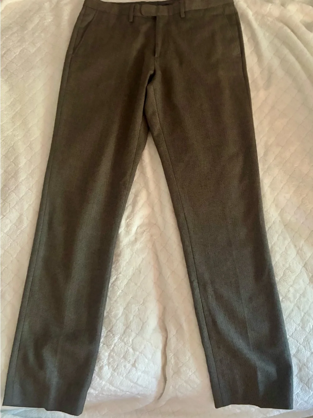 J. Crew Herringbone Slim Dress Pants in Gray